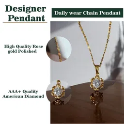 GARNISHA Gold-Plated Hibiscus Pendant & Chain image 5