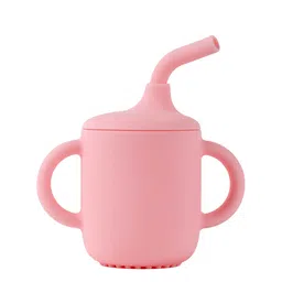 KICKS & CRAWL Infant Pink Cup with Straw Feeding Essentials image 3