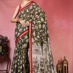 Meena Bazaar Floral Art Silk Handloom Saree-picture-29