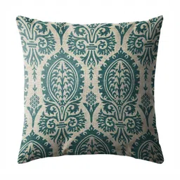 Aura Teal & White Set of 2 Ethnic Motifs Square Cushion Covers image 2