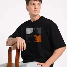 FARROWX Graphic Printed Drop-Shoulder Sleeves Pure Cotton Bio Finish Applique T-shirt-picture-33