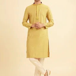 Manyavar Woven Design Embroidered Thread Work Straight Kurta with Pyjama-picture-26