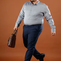 Muffynn Men Plus Size Relaxed Straight Leg Straight Fit Formal Trouser image 2