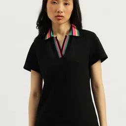 United Colors of Benetton Mandarin Collar Cotton T-shirt-picture-51