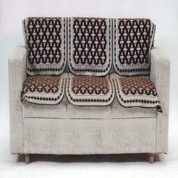 Fashion Throw Brown & White Printed Jacquard 2 Piece Sofa Cover-picture-37