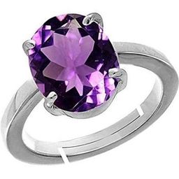 GenZcomplex Silver-Plated Brass Amethyst Finger Ring-picture-31
