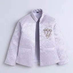 Sangria Boys Embroidered Sherwani & Trouser Set With Shrug image 4