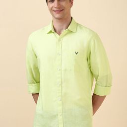 Allen Solly Men Spread Collar Solid Linen Casual Shirt-picture-25