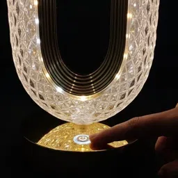 taj unique collection Crystal Oval Touch LED Table Lamp Table Lamp image 4
