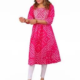 PARTH SY FASHION Women Pink Blended A-Line Kurtas-picture-39