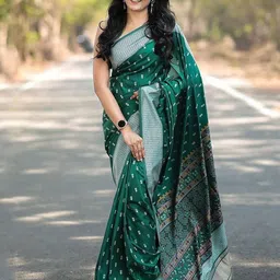 Anjaneya Sarees Woven Design Zari Silk Blend Banarasi Saree-picture-30