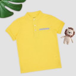 Pantaloons Junior Boys Solid Mandarin Collar Pure Cotton T-shirt-picture-13
