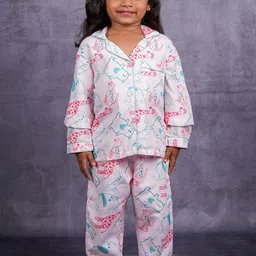 Biglilpeople Kids Graphic Printed Shirt Collar Night suit-image-42