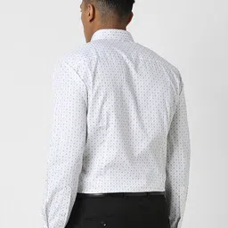 van heusen V Dot Men Spread Collar Geometric Printed Cotton Slim Fit Formal Shirt image 4