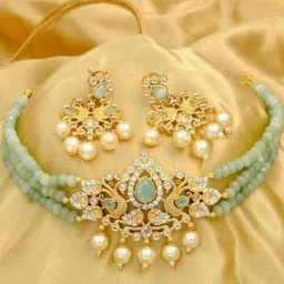 UNNATI JEWEL Green Brass Jewellery Set-picture-50