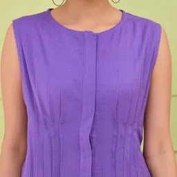 SIDDHO HUM Women Round Neck Cotton Fit and Flare Dress image 3