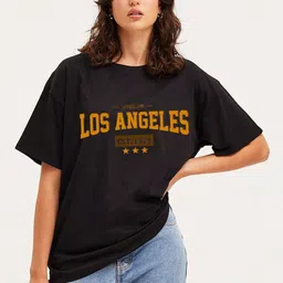 Genzy Women Typography Printed Drop-Shoulder Sleeves Applique T-shirt-image-97