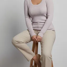 DELAN Women Ribbed Woollen Pullover image 3