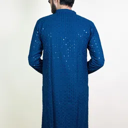 KUNDALI KAKSHAY Men Striped Embroidered Kurta with Pyjama image 3
