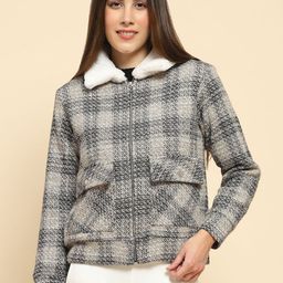 Global Republic Women Checked Lightweight Outdoor Tailored Jacket-picture-18