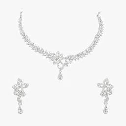 Women Click SILVER Plated & Stone Studded Jewellery Set-picture-27