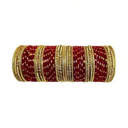 Instyle Forever Maroon Glass Artificial Stones Bangle image 1
