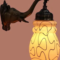 SOMIL White & Black Printed Glass Quirky Cylinder Shaped Wall Lamp image 5