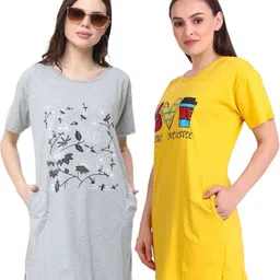 DDASPRATION Women Floral 2 Printed Pockets T-shirt-picture-26