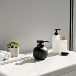 Mason Home Black & Black Textured PVC Soap Dispenser image 5