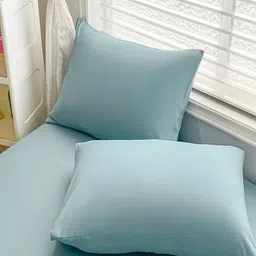 JC HOME Blue 140 TC King Bedsheet Set 1.8 m x 2 m image 4