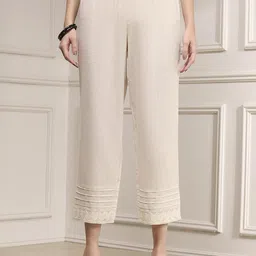 Biba Women Relaxed Low-Rise Cotton Trousers-image-39