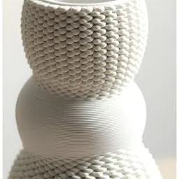 HABERE INDIA White Textured Printed Ceramic FlowerVases image 2