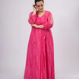 Mamicha Women Print V Neck Maxi Dress image 3