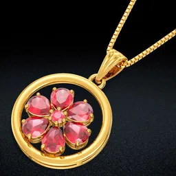Joyalukkas Women 22KT Gold Beautiful Gemstone Floret Pendant -5.305 g-image-20