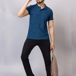 TRIUS Men Geometric Printed Polo Collar T-shirt image 4