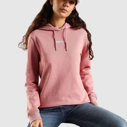 Tommy Hilfiger Women Brand Logo Self Design Cotton Hoooded Neck Sweatshirt-picture-44