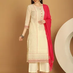 Tulsattva Women Ethnic Motifs Printed Regular Kurta with Palazzos & With Dupatta image 2