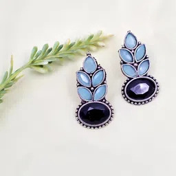 Oxy Jewels Women Blue Earrings-image-14
