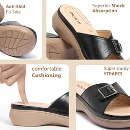 PICSON Women Open Toe Flats with Buckles image 4