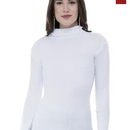 IndiWeaves Women Pack Of 2 Woollen Ribbed High Neck Pullover Sweaters-image-77