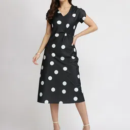 FableStreet Polka Dot Print A-Line Midi Dress-picture-21