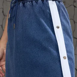 SASSAFRAS Women Denim A-Line Maxi Skirt image 3