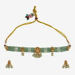 Kushal's Fashion Jewellery Gold-Plated Beaded Antique Jewellery Set image 4