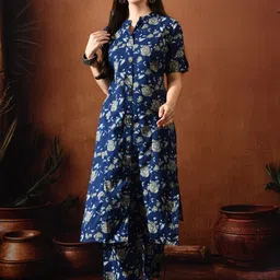 TRUVON FASHIONS Printed Cotton Tunic With Palazzo Co-Ords-picture-18