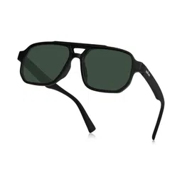 Dervin Unisex Green Lens & Black Aviator Sunglasses with image 4
