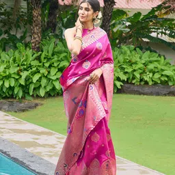 GARIYA Woven Design Zari Banarasi Saree image 4