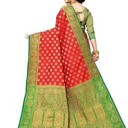 AKSH FASHION Woven Design Zari Silk Blend Banarasi Saree image 2
