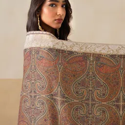 INCHING INDIA Women Paisley Woven Design Shawl image 2