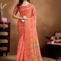 RAJMUDRAFASHION Ethnic Motifs Silk Blend Handloom Mysore Silk Saree-picture-53