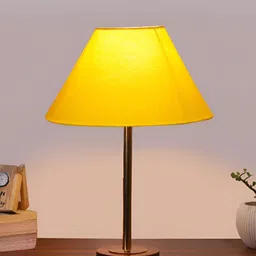 Aura Yellow Metal Frustum Shaped Table Lamp image 2